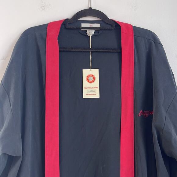 NWT Bobby Chan Barrett Jackson Car show silk blend tie bath smoking robe sz OS - Picture 2 of 6